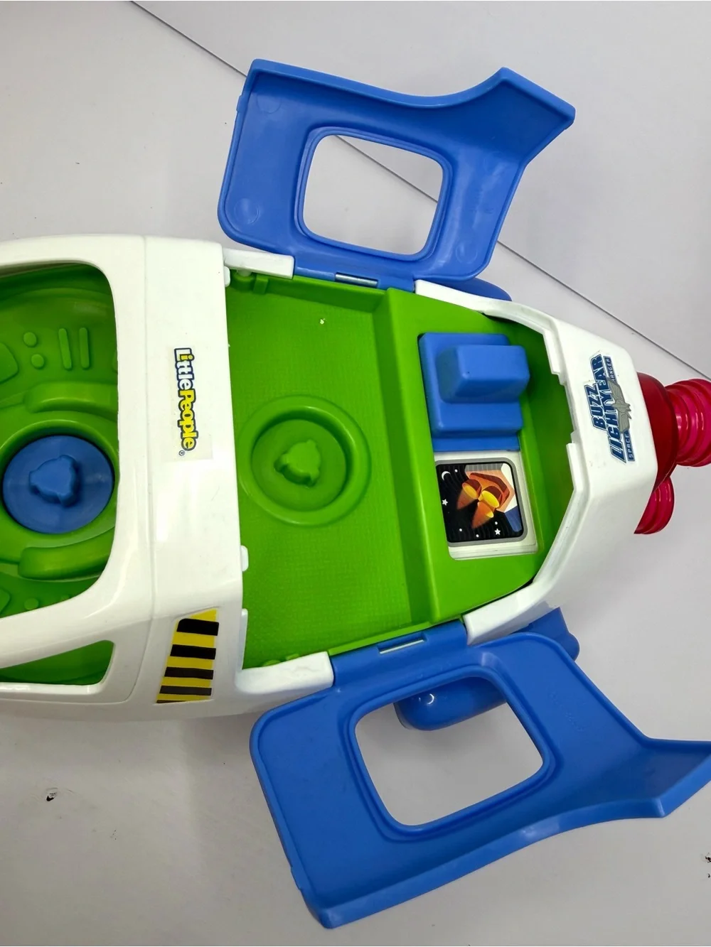Fisher Price Little People Buzz Lightyear Spaceship Talking Rocket 2012 WORKS!
